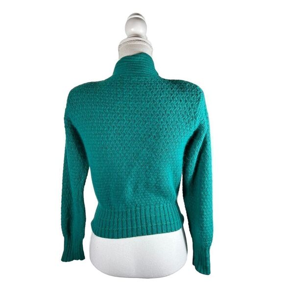 Vintage 80s Liz Claiborne Green Silk Cardigan Sweater - Picture 6 of 8